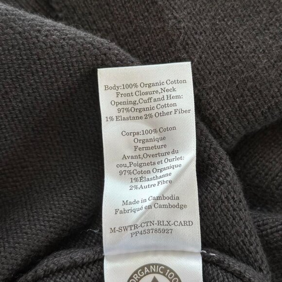 Everlane The Classic Cardigan in Everyday Cotton in Black, Size Medium - Picture 11 of 12